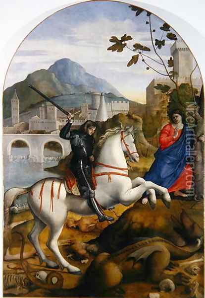 St. George and the Princess Oil Painting - Marco Basaiti