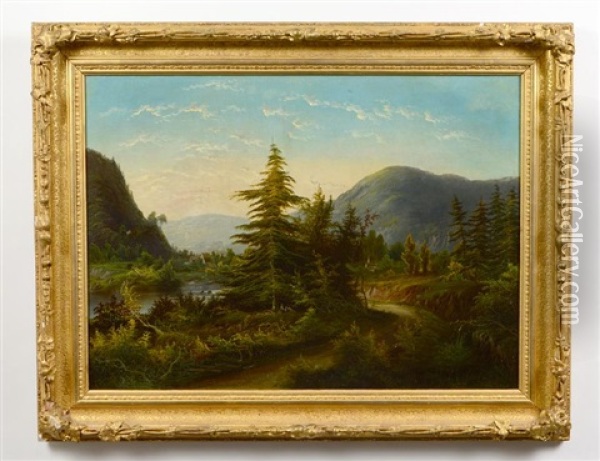 Hudson River Landscape Oil Painting - David Johnson