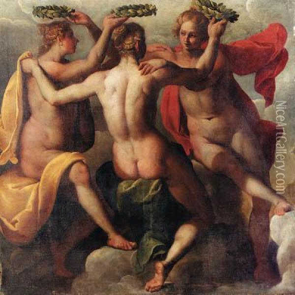 The Three Graces Oil Painting - Hans Von Aachen