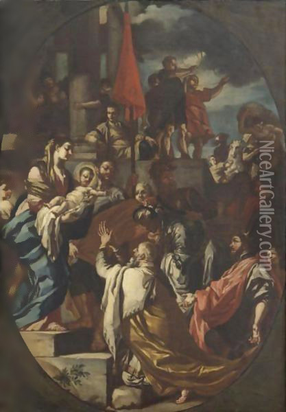 Adorazione Dei Magi Oil Painting - Francesco Solimena