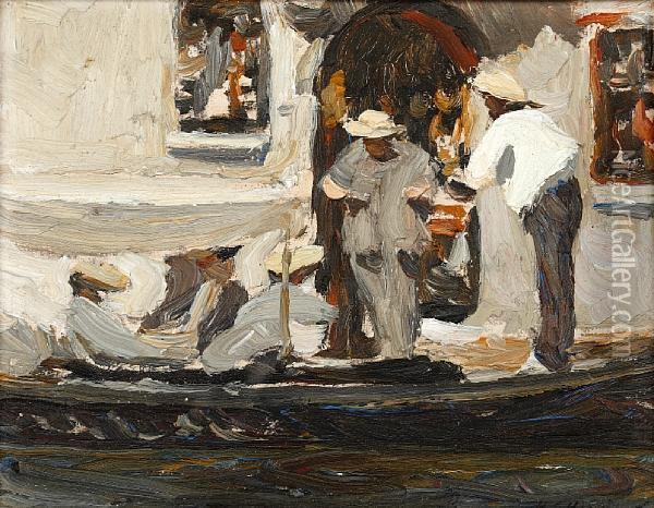 Gondola, Venice Oil Painting - Henry Silkstone Hopwood