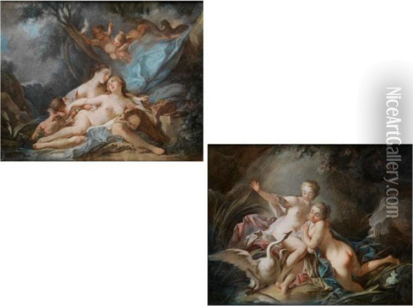 Diana Und Leda Oil Painting - Francois Boucher