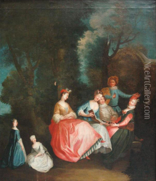 Garden Party Oil Painting - Watteau, Jean Antoine