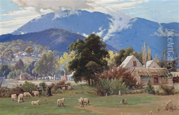 Mount Juliette, Healesville, Victoria Oil Painting - Robert Eagar Taylor-Ghee