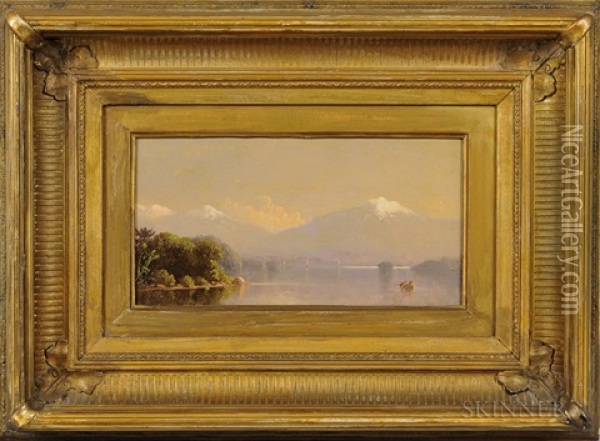 Summer Day On A Mountain Lake Oil Painting - John Williamson