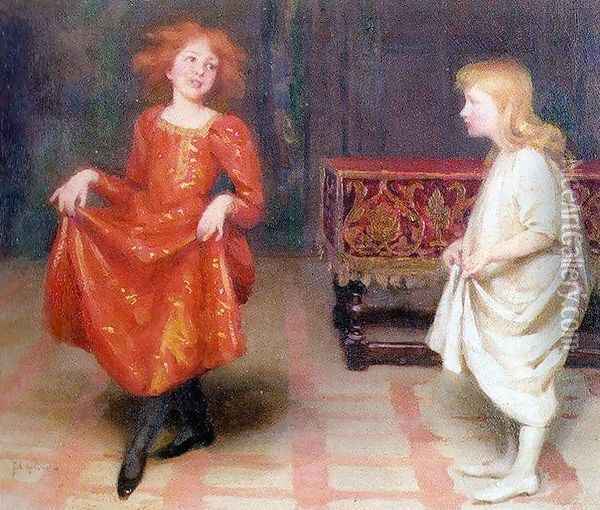 The Dancing Lesson Oil Painting - Thomas Cooper Gotch