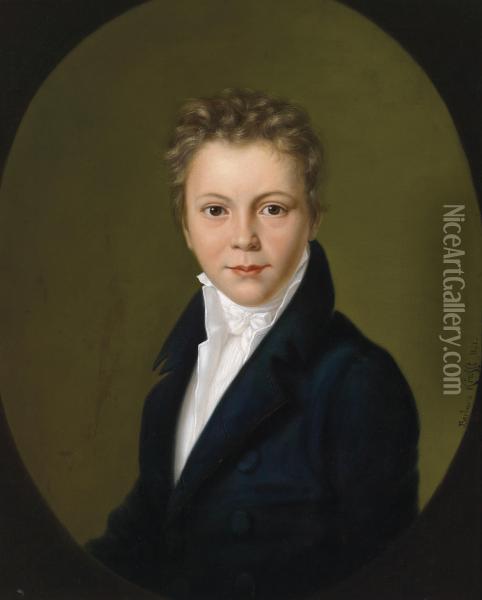 Portrait Of The Young Franz Rieder Oil Painting - Barbara Krafft-Steiner