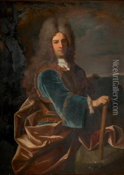 Portrait D'homme Oil Painting - Jean Ranc