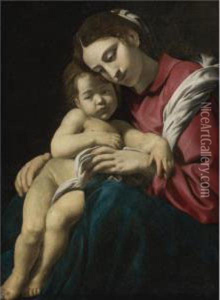 Madonna And Child Oil Painting - Giovanni Battista Caracciolo