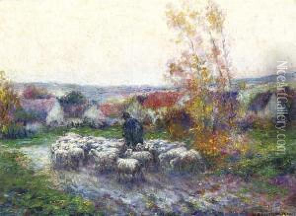 Herding The Sheep Oil Painting - Michel Korochansky