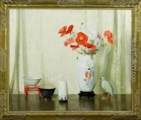 Poppies Oil Painting - Hermann Dudley Murphy