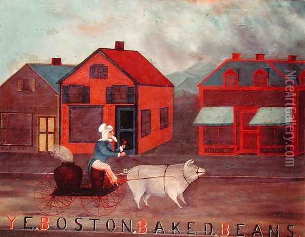 Ye Boston Baked Beans, 1886 Oil Painting - H.E. Covill