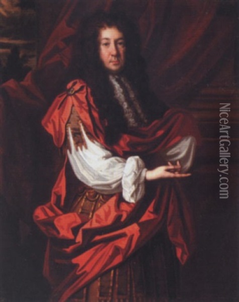 Portrait Of A Gentleman Oil Painting - John Closterman