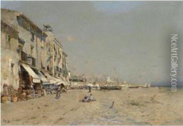 Paisaje Costero (coastal Landscape) Oil Painting - Joan Roig Soler