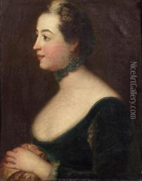 Portrait Of A Noblewoman Oil Painting - Louis de Silvestre