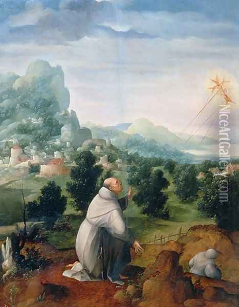 St. Francis Receiving the Stigmata Oil Painting - Jan Van Scorel