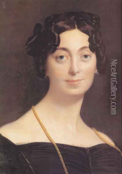 Madame Jacques-Louis Leblanc, née Françoise Poncelle [detail] Oil Painting - Jean Auguste Dominique Ingres