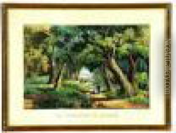Woodlands In Summer Oil Painting - Currier & Ives Publishers