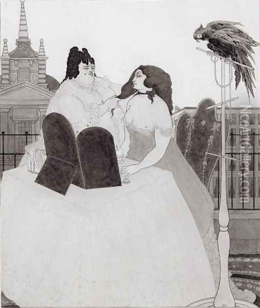The Lady at the Dressing Table Oil Painting - Aubrey Vincent Beardsley