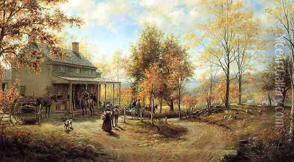 An October Day Oil Painting - Edward Lamson Henry