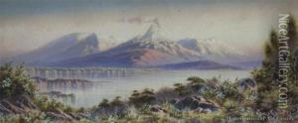 Rotomahaura Lake Oil Painting - Samuel H. Moreton