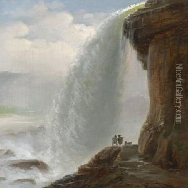 A Part From Niagarafalls Oil Painting - Ferdinand Reichardt