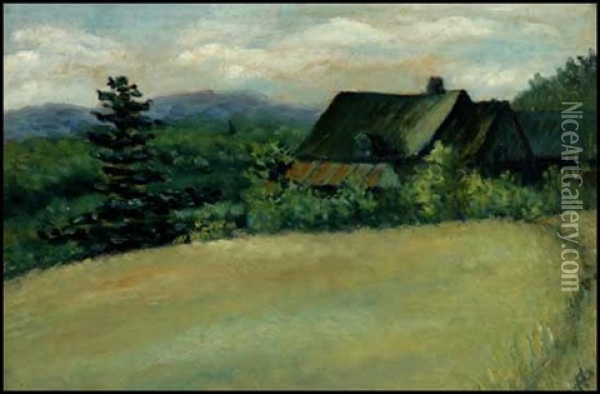 Laurentian Farmhouse Oil Painting - Charles Edouard Masson Huot