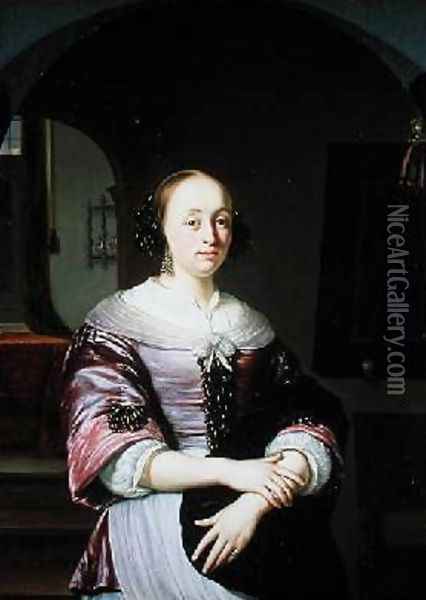 Portrait of a Lady 1673 Oil Painting - Frans van Mieris