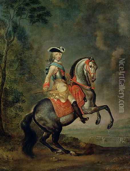 Portrait of Grand Duke Peter III 1728-62 Oil Painting - Georg Christoph Grooth