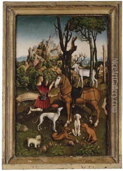 The Vision Of Saint Eustace Oil Painting - Albrecht Durer