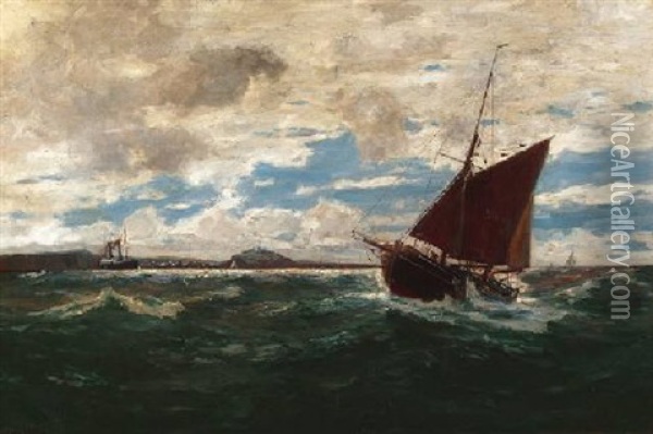 Kustenfischer Auf See Oil Painting - Erwin Carl Wilhelm Guenther