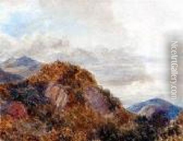 Possibly The Moelwyns Oil Painting - David Cox