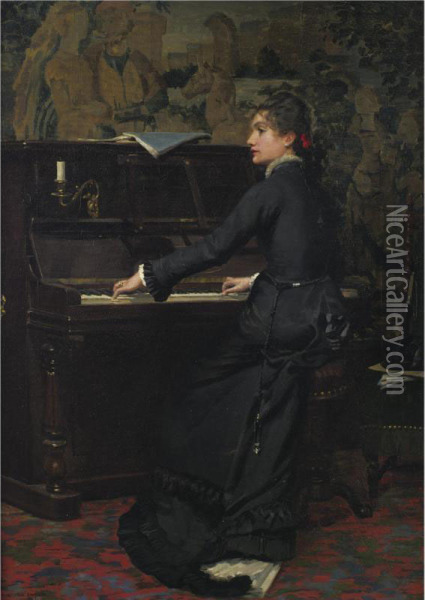 At The Piano Oil Painting - Middleton Alexander Jameson