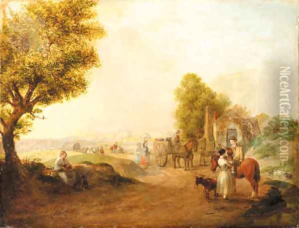 The way to market Oil Painting - English School