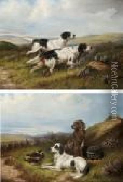 Setter In Landscapes With Dead Game Oil Painting - Colin Graeme Roe