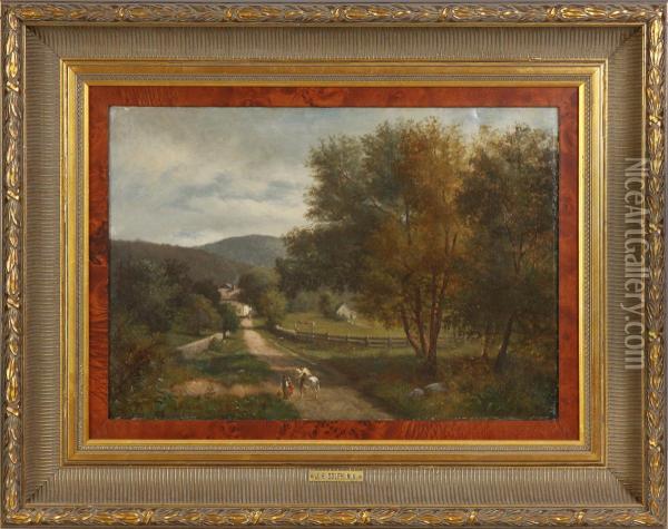 Landscape W/children Oil Painting - John Henry Dolph