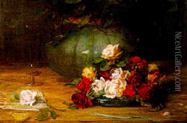 Autumn Roses Oil Painting - Robert Duddingstone Herdman