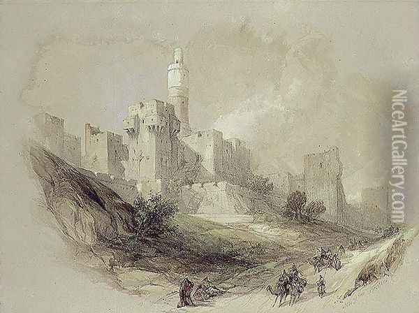 Jerusalem and the Tower of David Oil Painting - David Roberts