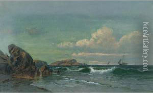 On The Massachusetts Coast Oil Painting - Francis Augustus Silva