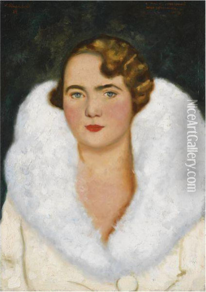 Portrait Of A Lady Oil Painting - Nikolai Vladimirovich Sinezobov