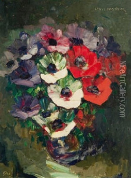 Mes Joies (bouquet D'anemones) Oil Painting - Louis Pastour