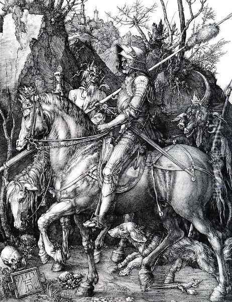 The Knight Death And The Devil Oil Painting - Albrecht Durer