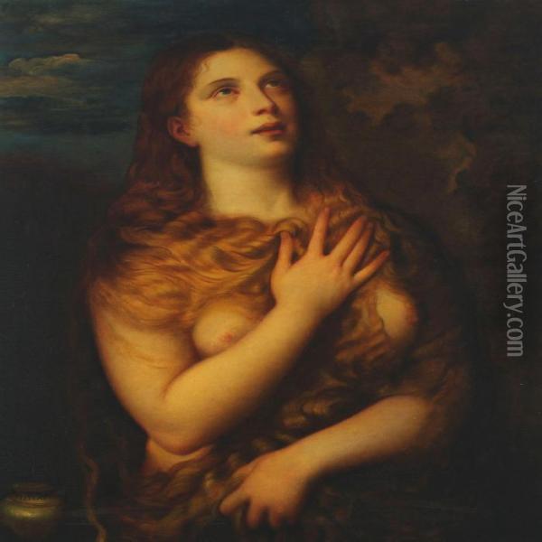 The Penitent Mary Magdalene Oil Painting - Tiziano Vecellio (Titian)