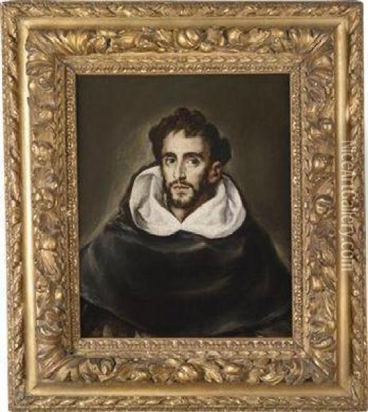 Portrait Of Fray Hortensio Felix Paravicino Oil Painting - El Greco (Domenikos Theotokopoulos)