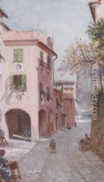The Old Palace, Portofino Oil Painting - Sigismund Christian Hubert Goetze