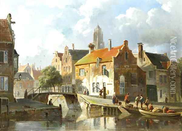 A cappriccio view in Utrecht Oil Painting - Adrianus Eversen