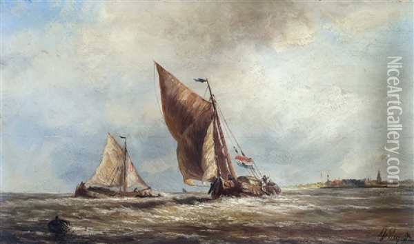 Marine Oil Painting - Albert Jurardus van Prooijen