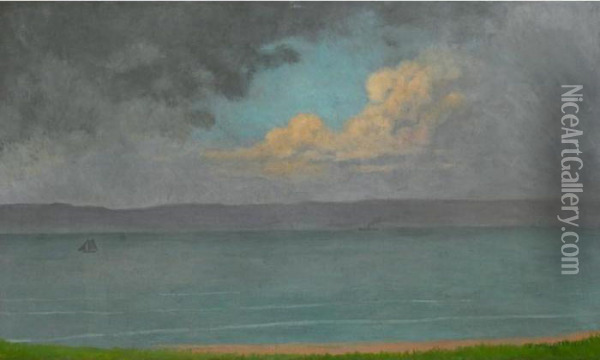 Un Grain, Baie De Seine, 1918 
A Grain, The Bay Of The Seine, 1918 Oil Painting - Felix Edouard Vallotton