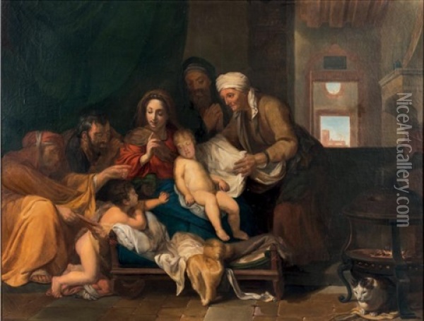 La Sainte Famille Dit Le Sommeil De L'enfant Ou Le Silence Oil Painting - Charles Le Brun