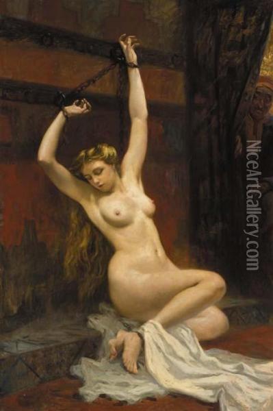 La Femme Captive Oil Painting - Alfred Plauzeau